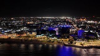 Guyana, Georgetown, Kingston Seawall at Night | Drone Video