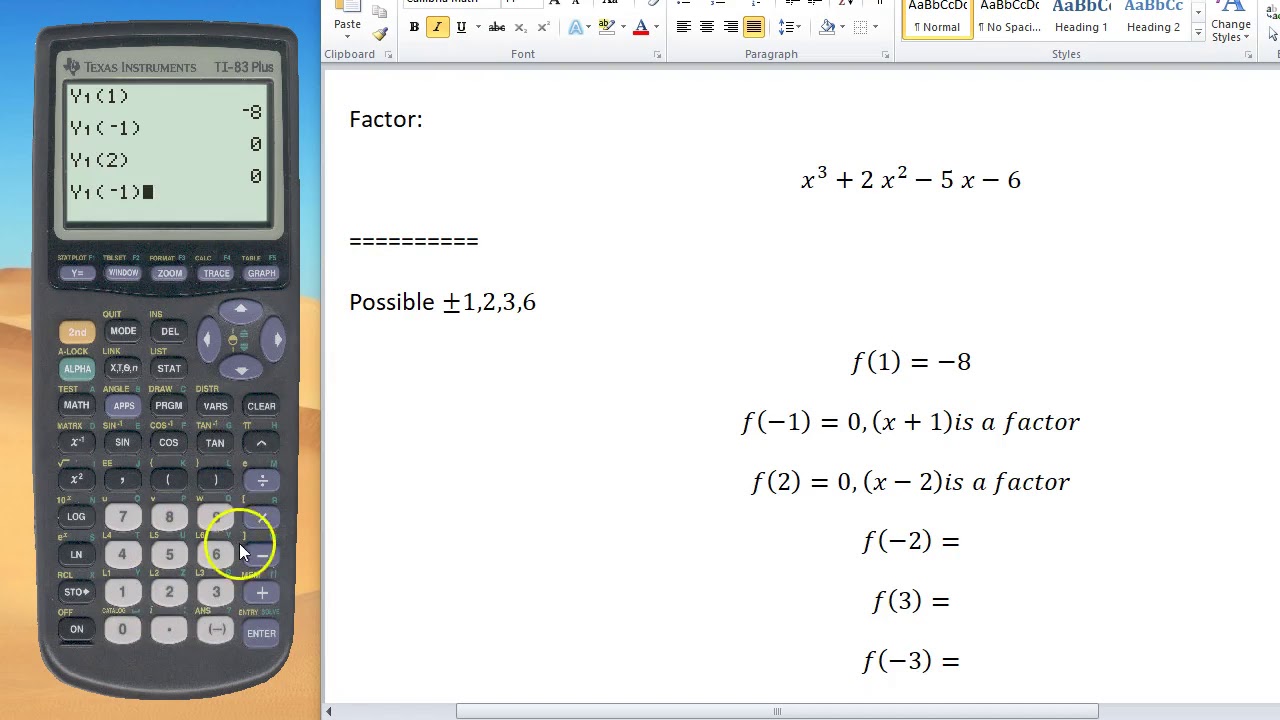 How To Factor W/ TI 83/84 Graphing Calculator - YouTube