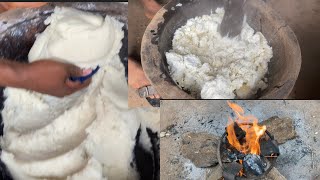 Village way to make cassava fufu(akpu) for a large family in the Eastern part of Nigeria|easy way