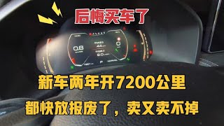 后悔买车了，两年开7000公里的车，都快放报废了，想卖掉都难