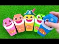 halloween toys mixing rainbow baby shark with halloween surprise eggs