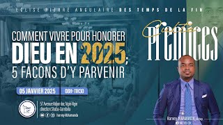 CULTE PREMICES 05/01/2024 | COMMENT VIVRE POUR HONORER DIEU EN 2025 | AVEC Harvey M.Kamanda