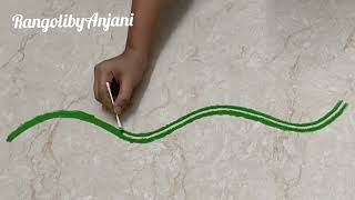 Rangoli border designs | New year rangoli | RangolibyAnjani | daily rangoli