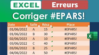 Excel erreur #epars ou #progapation : comment la corriger