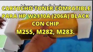 CARTUCHO TONER COMPATIBLE NUEVO PARA HP W2110A BLACK M255, M282, M283, EXELENTE CALIDAD, RENDIMIENTO