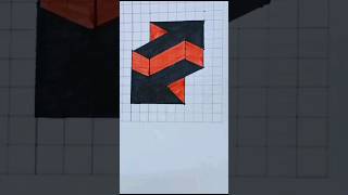 Easy 3d optical illusion drawing on graph paper | how to draw #3dart #3ddrawing #op
