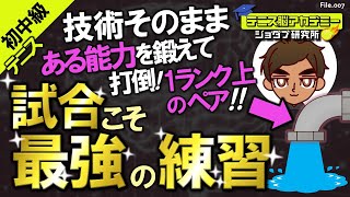 【テニス脳/巷で人気のコーチ直伝】技術そのまま！打倒ワンランクうえのペア！試合こそ最強の練習【初中級】