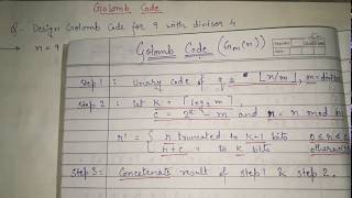 9. Golomb Code in Data Compression | Golomb Coding| Unary code| Golomb code example Image processing