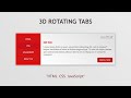 How To Create 3D Tabs Using HTML, CSS & JavaScript | 3D Rotating Tab Contents