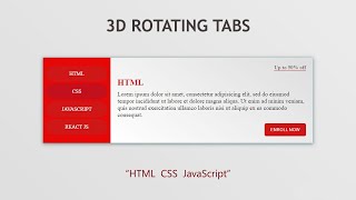 How To Create 3D Tabs Using HTML, CSS & JavaScript | 3D Rotating Tab Contents