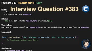 LeetCode #383 Ransom Note — Step-by-Step C++ Solution