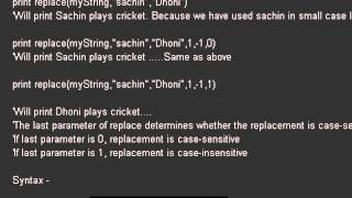 replace function in QTP