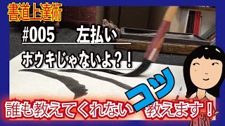 【書道上達術】誰も教えてくれないコツ教えます！　#005【左払いの書き方】ホウキじゃないよ？！