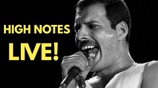 10 times FREDDIE MERCURY nailed studio HIGH NOTES in LIVE performances!