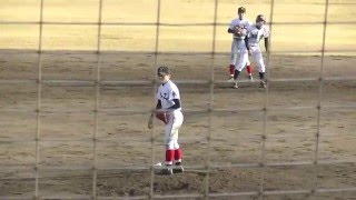 2016　春　高校野球　福岡大会　香椎工　中野投手　三振に抑える