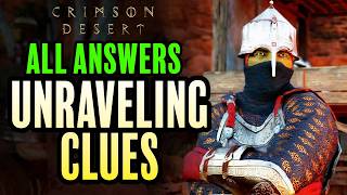 All 'Unraveling Clues' Answers in Crimson Desert (Tommaso guard captain)
