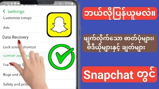 2025 ခုနှစ်တွင် Snapchat တွင် ဖျက်ထားသော ဓာတ်ပုံ ဗီဒီယိုများနှင့် ချတ်များကို ပြန်လည်ရယူနည်း