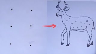 Deer Drawing With 6 Dots Drawing Easy