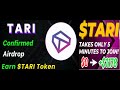 TARI AIRDROP |🪂Earn $TARI Tokens | TARI New Confirmed Airdrop for all users