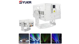 YUER™️ 30W Waterproof IP65 Outdoor Laser Light Projector with Flight Case  Beam Effect