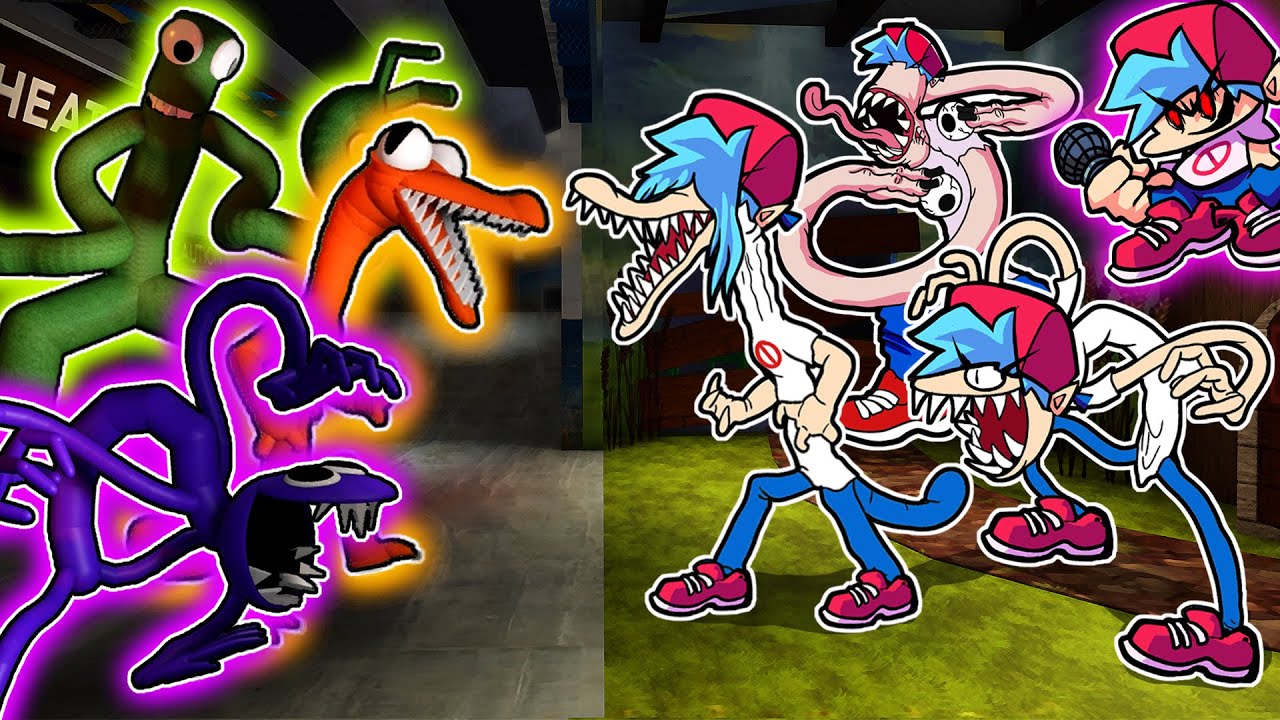 Friday Night Funkin' Boyfriend VS Rainbow Friends Family Animation ...