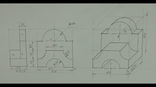 Oblique view - 5 - Engineering drawing - Technical drawing