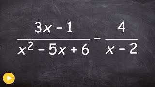 Subtract two rational expressions and determine excluded values