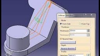 CATIA V5 TRAINING \u0026 TUTORIALS|Stiffener feature in Catia