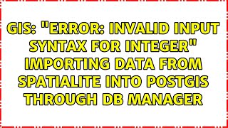 "ERROR: invalid input syntax for integer" importing data from Spatialite into PostGIS through DB...
