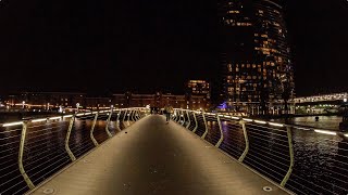 ロンドン散歩: カナリーワーフの夜  [4K, Binaural]