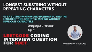 LeetCode Q2: Longest Substring Without Repeating Characters Using Sliding Window and HashMap in Java