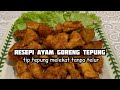 cara masak ayam goreng bersalut tepung tanpa telur | tips tepung cantik melekat pada ayam #shorts