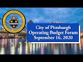 2021 Operating Budget Public Forum - 9/16/20