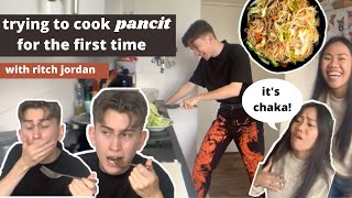 learning to cook filipino food with ritch jordan - vegan pancit || charlie's lost