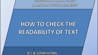 Checking the Readability of Text