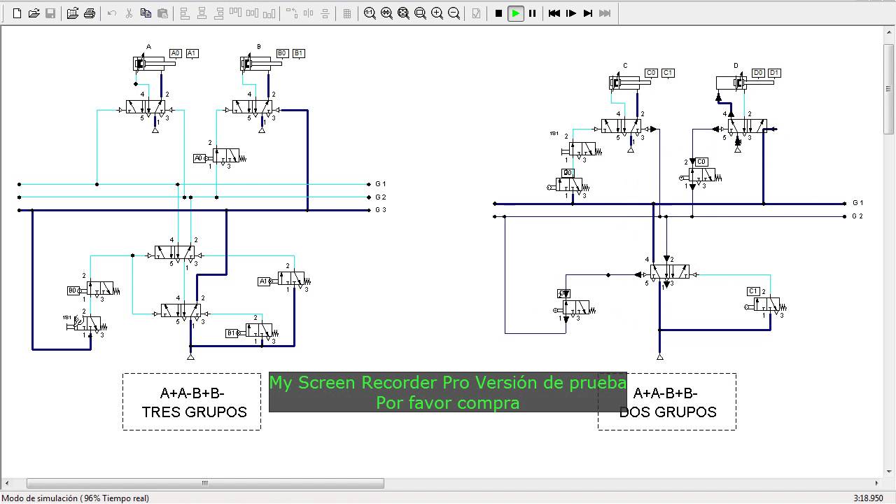 CASCADE METHOD FOR PNEUMATICS CIRCUIT A+A B+B - - YouTube