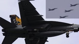 厚木基地 F/A-18 編隊飛行!! \u0026 Landing