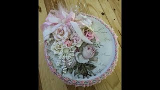 DIY - Learn to make a beautiful Round Altered Tin in Shabby Chic Style -