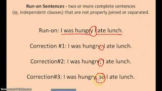 Grammar Lesson 23 1 Run ons, Comma Splices, and Fragments