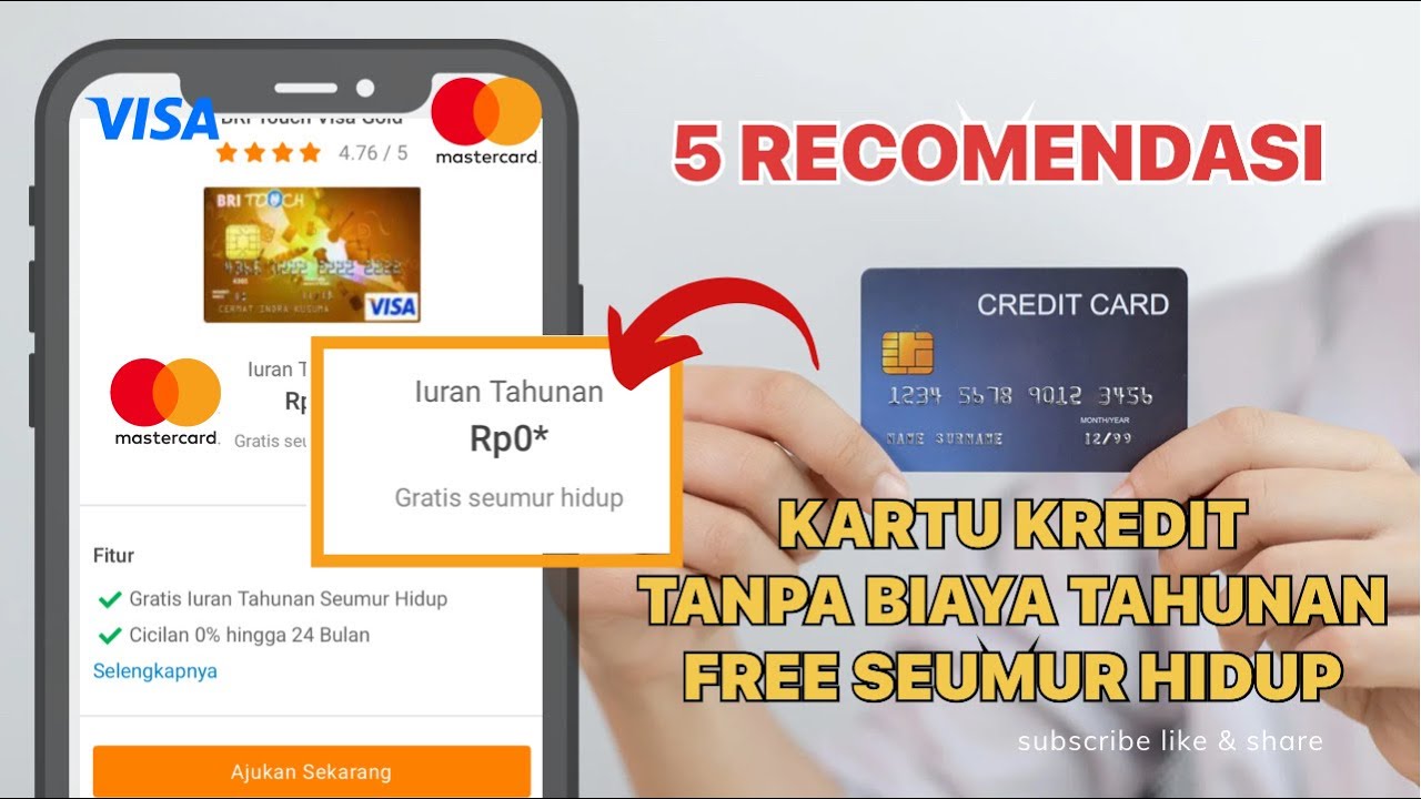 5 RECOMENDASI KARTU KREDIT || TANPA BIAYA TAHUNAN SEUMUR HIDUP || COCOK ...