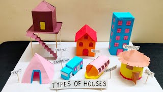 Types of house project for school | Types of houses 3d model for competition with measurements.