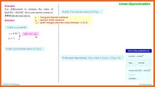 Linear Approximation Homework 35 example 2