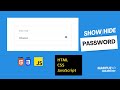 Password Show/Hide Option In a Form With Javascript