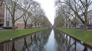 Western Germany, Düsseldorf in March 2023 - City Walking Tour 4K, ASMR Binaural City Sounds