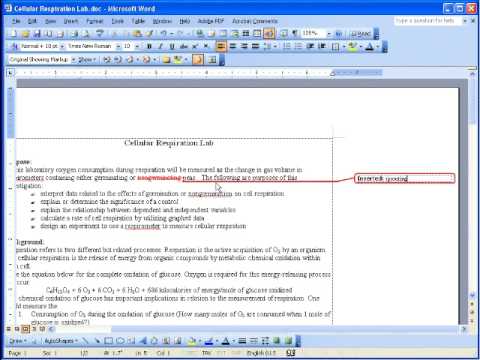 Tracking Changes in Word 2003 Documents Tracking Changes in Word 2003 Documents