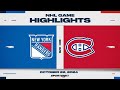 NHL Highlights | Rangers vs. Canadiens - October 22, 2024