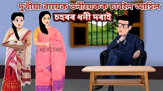 দুখীয়া বায়েক ভনীয়েকক চাবলৈ আহিল চহৰৰ ধনী দৰাই || Assamese Animation Story || Assamese Cartoon ||