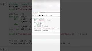 highest repeated character in a string with python