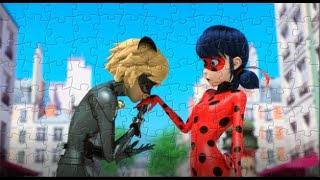 Ladybug and cat noir funny puzzle for kids education video