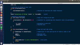 C++ Code For Checking Whether The String Is Palindrome Using Stack
